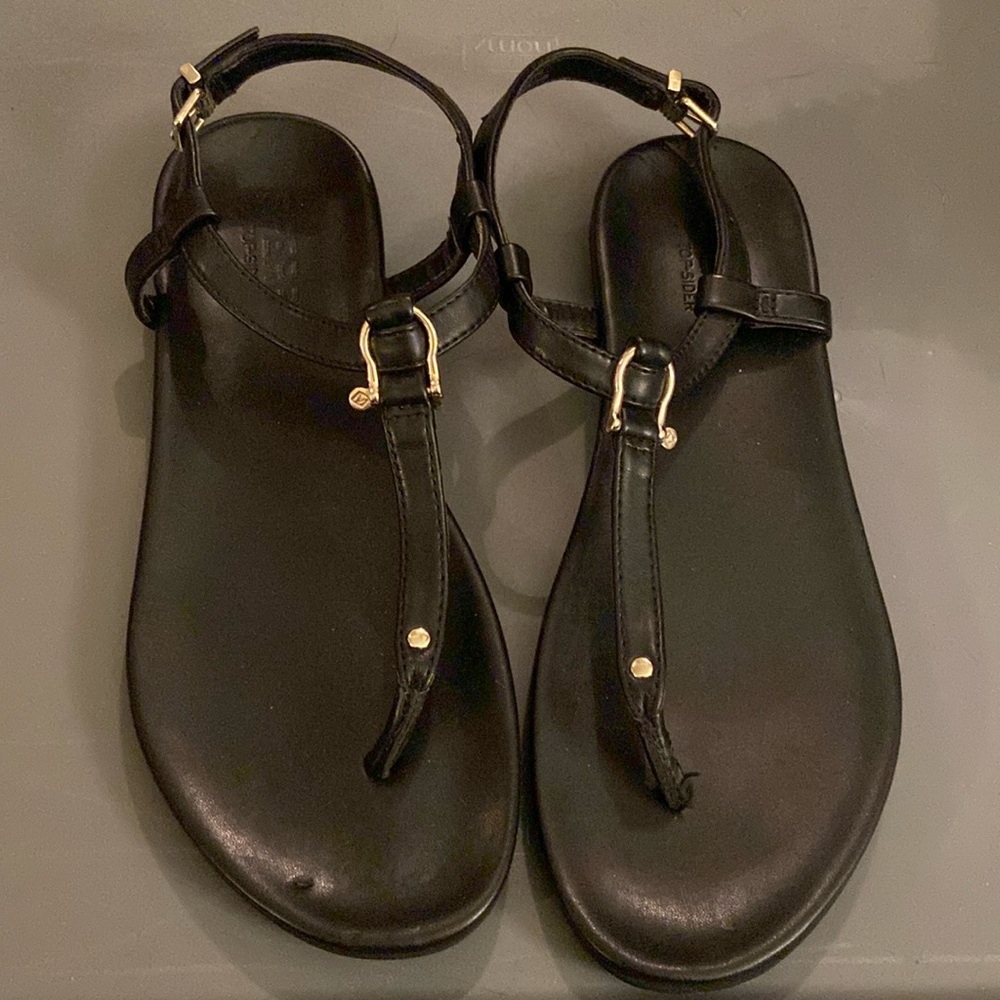 Sperry black leather sandals